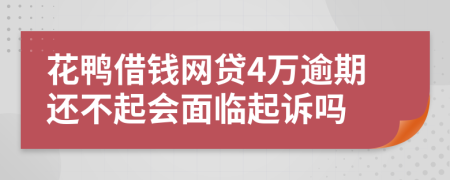 花鸭借钱网贷4万逾期还不起会面临起诉吗