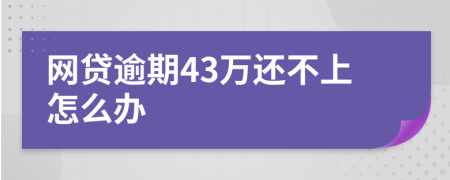 网贷逾期43万还不上怎么办