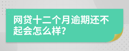 网贷十二个月逾期还不起会怎么样？