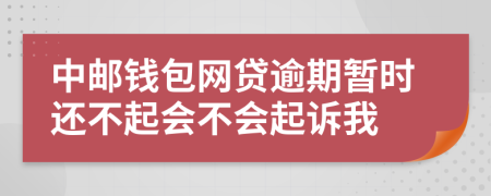 中邮钱包网贷逾期暂时还不起会不会起诉我