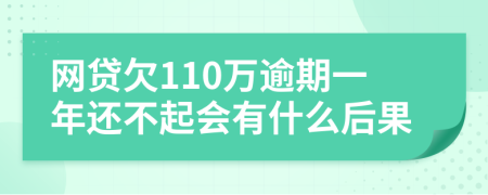 网贷欠110万逾期一年还不起会有什么后果