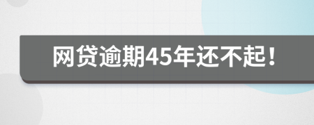 网贷逾期45年还不起！