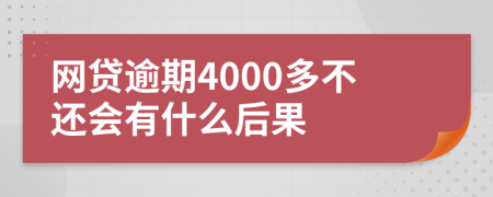 网贷逾期4000多不还会有什么后果
