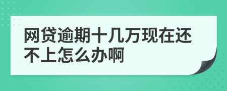 网贷逾期十几万现在还不上怎么办啊