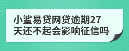 小鲨易贷网贷逾期27天还不起会影响征信吗