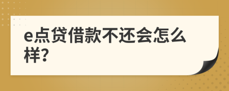 e点贷借款不还会怎么样？