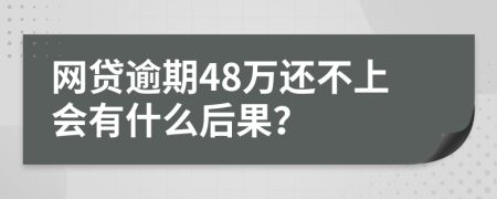 网贷逾期48万还不上会有什么后果？