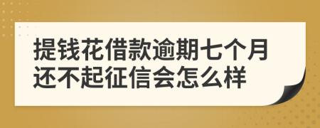 提钱花借款逾期七个月还不起征信会怎么样