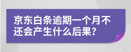 京东白条逾期一个月不还会产生什么后果？