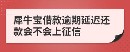 犀牛宝借款逾期延迟还款会不会上征信