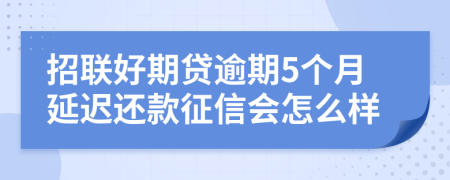 招联好期贷逾期5个月延迟还款征信会怎么样