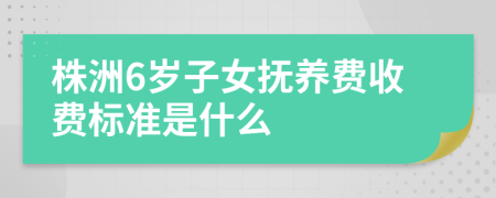 株洲6岁子女抚养费收费标准是什么