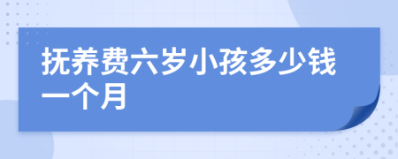 抚养费六岁小孩多少钱一个月