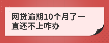 网贷逾期10个月了一直还不上咋办