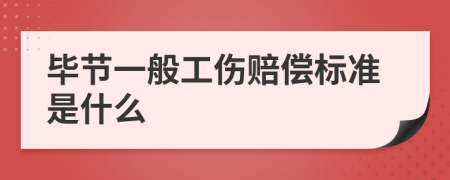 毕节一般工伤赔偿标准是什么