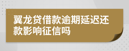 翼龙贷借款逾期延迟还款影响征信吗