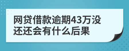 网贷借款逾期43万没还还会有什么后果