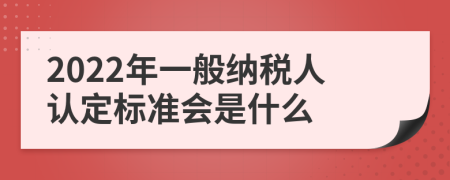 2022年一般纳税人认定标准会是什么