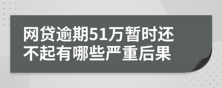 网贷逾期51万暂时还不起有哪些严重后果