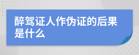 醉驾证人作伪证的后果是什么