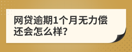 网贷逾期1个月无力偿还会怎么样？