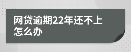 网贷逾期22年还不上怎么办