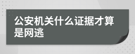 公安机关什么证据才算是网逃