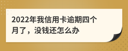 2022年我信用卡逾期四个月了，没钱还怎么办