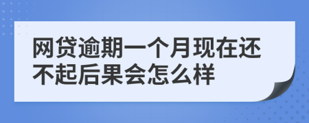网贷逾期一个月现在还不起后果会怎么样