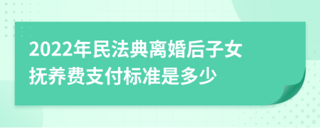 2022年民法典离婚后子女抚养费支付标准是多少