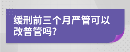 缓刑前三个月严管可以改普管吗?