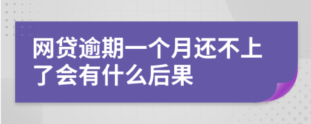 网贷逾期一个月还不上了会有什么后果