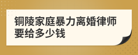 铜陵家庭暴力离婚律师要给多少钱