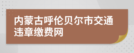 内蒙古呼伦贝尔市交通违章缴费网