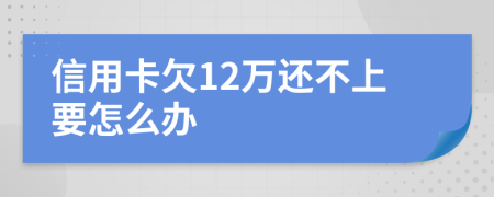 信用卡欠12万还不上要怎么办