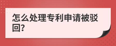 怎么处理专利申请被驳回？