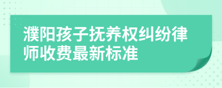 濮阳孩子抚养权纠纷律师收费最新标准