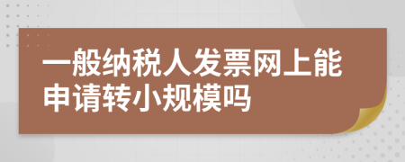 一般纳税人发票网上能申请转小规模吗