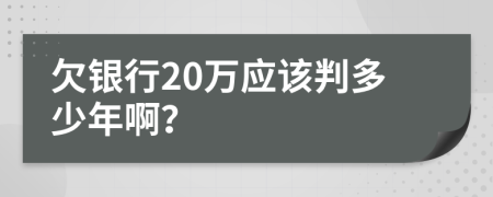 欠银行20万应该判多少年啊？