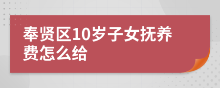 奉贤区10岁子女抚养费怎么给