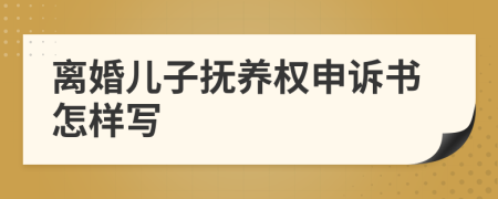 离婚儿子抚养权申诉书怎样写