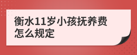 衡水11岁小孩抚养费怎么规定