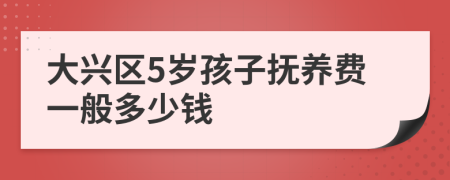 大兴区5岁孩子抚养费一般多少钱