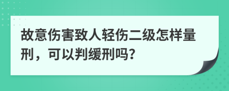 故意伤害致人轻伤二级怎样量刑，可以判缓刑吗？