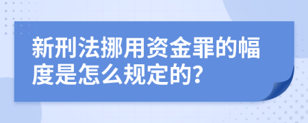 新刑法挪用资金罪的幅度是怎么规定的？