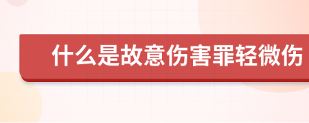 什么是故意伤害罪轻微伤