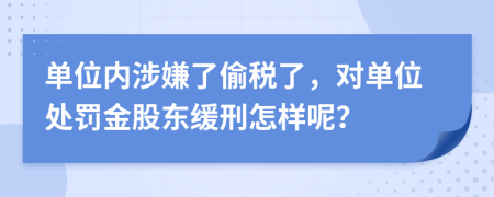 单位内涉嫌了偷税了，对单位处罚金股东缓刑怎样呢？