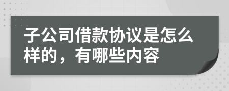 子公司借款协议是怎么样的，有哪些内容