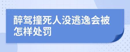 醉驾撞死人没逃逸会被怎样处罚