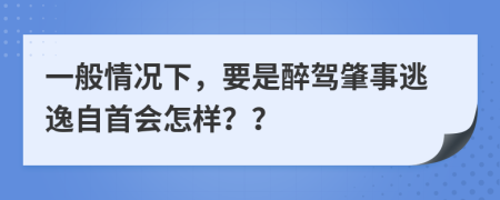 一般情况下，要是醉驾肇事逃逸自首会怎样？？